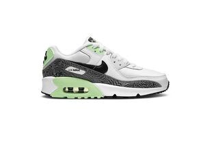 Girls Nike Air Max 90 GS 'White Vapor Green' Sneakers Size 5Y
